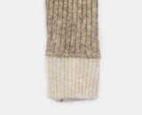 Lipin Color Matching V-Neck Slim Boucle Long Sleeve Knit