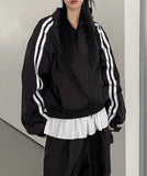 Tudi Diagonal Track Nylon Wind Jumper