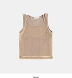 Double mesh layered sleeveless top