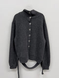 High Neck Belted Knit Cardigan