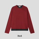 Notch diagonal button layered long sleeve