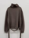 High Neck Belted Knit Cardigan