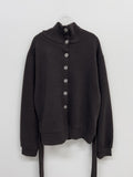 High Neck Belted Knit Cardigan