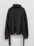 High Neck Belted Knit Cardigan