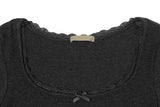 Enz Ribbon Square Neck Short Sleeve T-shirt