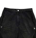 [UNISEX] SIDE BUTTON BALLOON DENIM