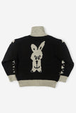 Rabbit knit zip-up sweater