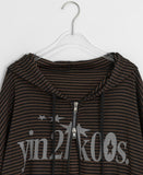Choheed two-way stripe hood zip-up