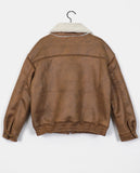 [fleece lining] Drom Suede Fluffy Fur Collar Mustang Jumper
