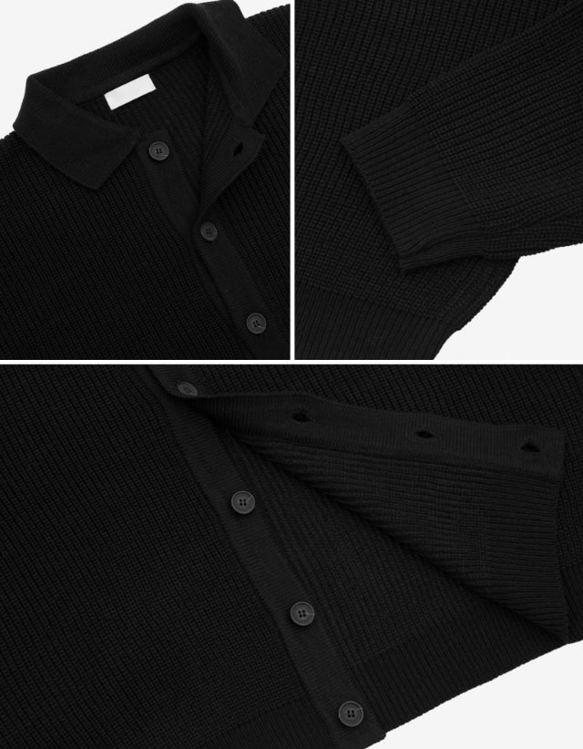 【MODERNIF】Uni Collar Knit Cardigan modernif (モダンイフ) - ユニカラーニットカーディガン / Uni