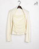 Vichy Balletcore Chiffon Shirring Bolero Long Sleeve Tee