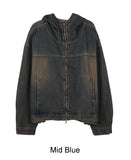 Decan Over Washing Denim Hooded Jacket