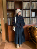 Debenny Banding Corduroy Pintuck Long Skirt