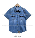 Wes Span Semi-Crop Snap Denim Shirt