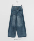 Lega Side Cut Wide Denim Pants