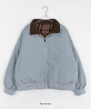 Ryotai Corduroy Collar Check Reversible Padded Jacket