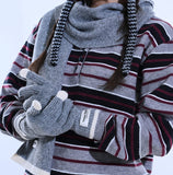 [SET] Short Color Matching Muffler & Gloves Set