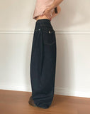 Difit raw big pocket denim wide long pants