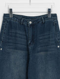 Gelott Stripe Carpenter Denim Balloon Wide Pants
