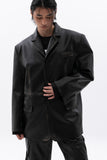 washing leather 4 buttons blazer