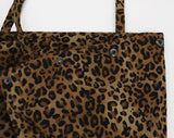 Beaded Leopard Leather Tech Big Cotton Shoulder Bag