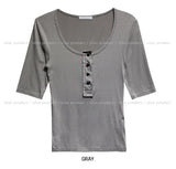 Elin Snap Three Quarter Short Sleeve