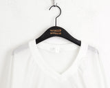 Yankees Boxy Mesh Lettering Wappen Uniform V-Neck Short Sleeve T-Shirt