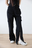 Zipper pocket wide pants