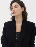 Pebble Heart Silver Necklace M