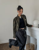 Camouflage Crop Rider Jacket