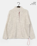 Cotic Bokashi Color Matching Half Snap Button Knit