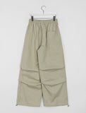 [unisex] Menday banding string parachute wide cotton pants