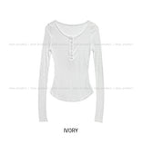 Noi See-Through RIb Slim Long Sleeve