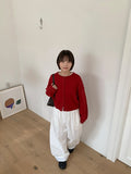 Lucyuni Color Round Knit Cardigan