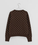 Yuhri Dot Round Knit Cardigan