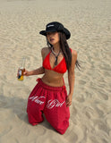 Girls Front Lettering Bermuda Pants