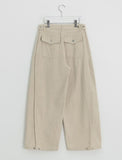 Pohind Adjust Pintuck Cotton Wide Pants