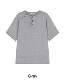 Felder Double Henley Neck Short Sleeve Tee