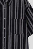Rose Stripe Overfit Short Sleeve Shirt