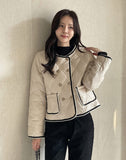 Mika Double Quilting Color Matching Short Padding Jacket