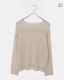 Ponce Punching Loose Fit Long Sleeve Long Knit