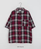 [unisex] Freeta pocket over check shirt