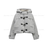 [wool 20%] Dawson Hairy Hooded Duffle Coat
