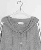 Mikel Track Linen Hood Zip-Up Cardigan