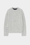 SIDE BUTTON BOUCLE KNIT
