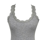Fran Ribbed Lace Halter Sleeveless