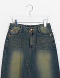 Dilpin Fringe Washing Denim Skirt