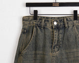 Parform Vintage Washing Long Denim Skirt
