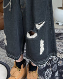 Eco Damage Bermuda Denim Pants