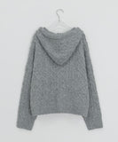 Silten Cable Hooded Wool Knit Cardigan